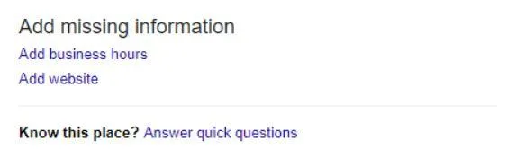 Google My Business’da Eksik İşletme Bilgileri