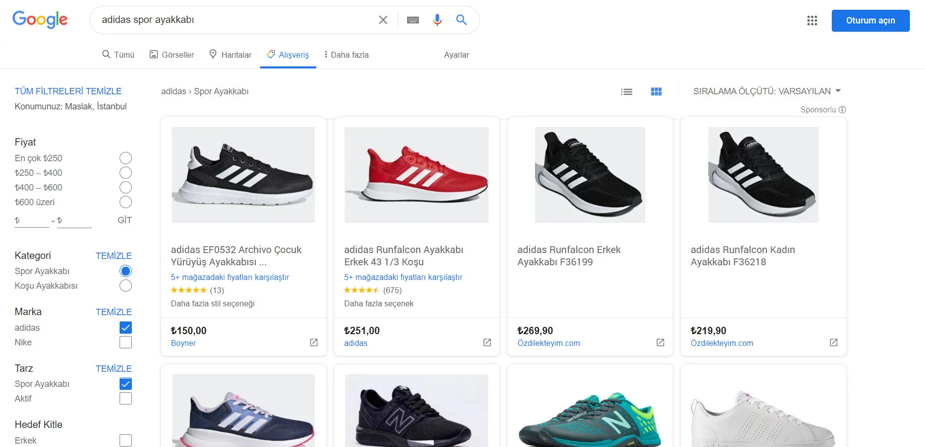 Google Alışveriş Sekmesi