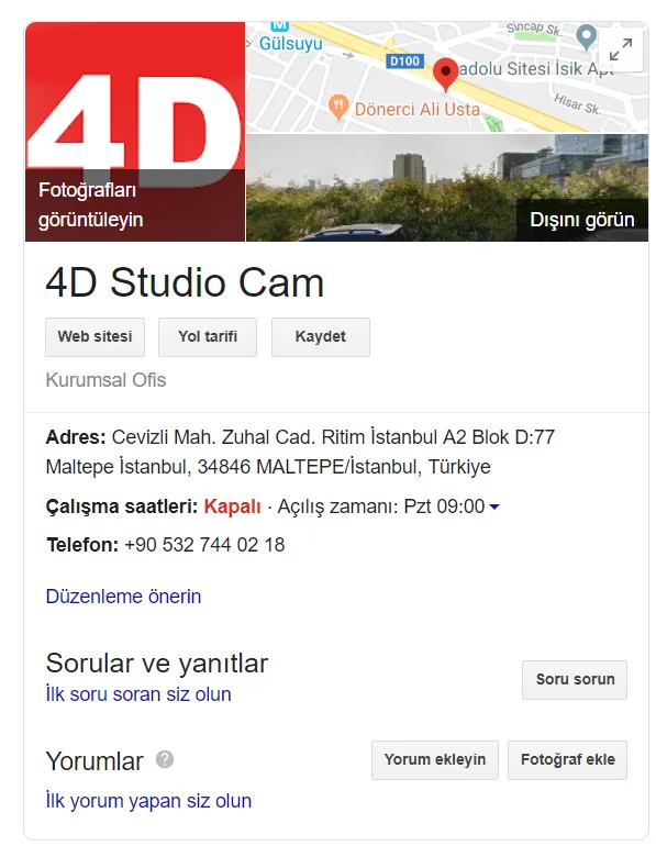 Google Benim İşletmem Google Benim İşletmem Rich Snippets