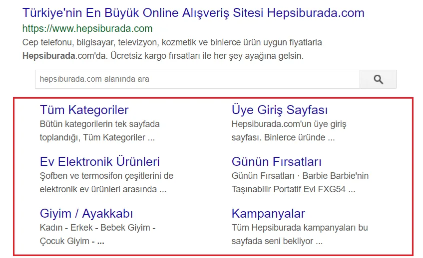 Rich Sitelinks - Site Uzantıları Rich Sitelinks - Site Uzantıları